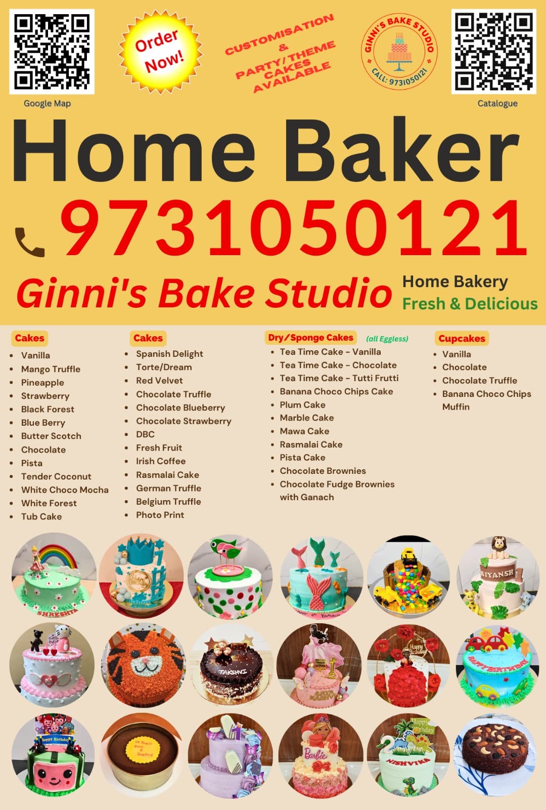 Ginni's Bake Studio Catalogue